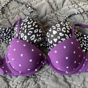 Victoria Secret T Shirt Demi Bra Bundle 34A